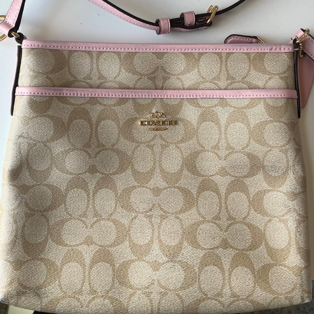 Coach Beige and Pink Crossbody Bag